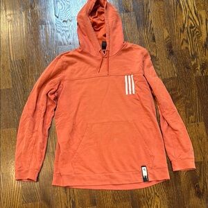 Orange Hoodie with White Stripes